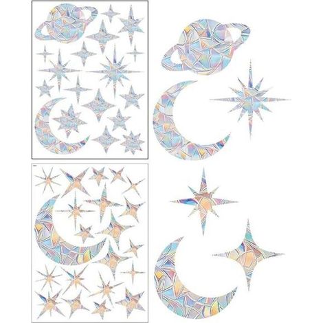 2 Feuilles Suncatcher Sticker,Anti Collision Arc-en-Ciel Fenêtre,Suncatcher Sticker Fenetre,Anti-collision Statique arc-en-ciel,Rainbow Prism Autocollant en Verre,pour Fenêtres Verre (1/4)