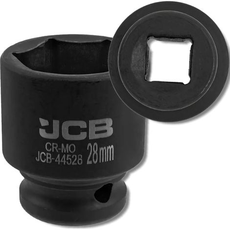 Bussola a impatto JCB da 1/2" 28 mm a 6 punte in acciaio Cr-Mo