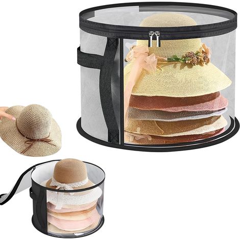 Stackable Hat Storage - Organisation du Chapeau - BoîTe à Chapeaux Pliante - 42  26,5 cm,Avec PoignéE de Transport,Protection Efficace Contre La PoussièRe,Convient au Rangement des Chapeaux (1/5)