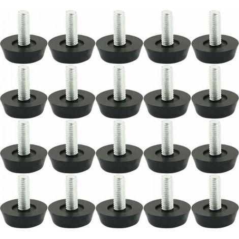 20pcs Pieds M8 x 25mm de Nivellement Meuble Réglable Pied Réglable Patinn Meuble Jambe Pied de Table Chaise Base Protection Plancher Vis Glisse,Taille totale : 21 x 30 mm (DxH) (1/4)