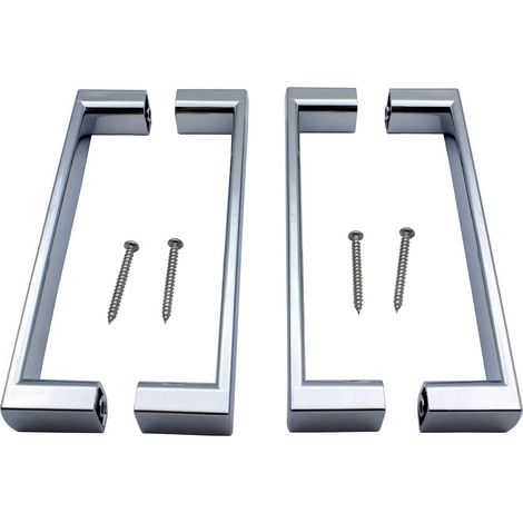 2 Pairs Chrome Shower Door Handles for Glass Shower Door Pull Handle 145mm Hole to Hole for Shower Enclosure Doors Replacement Handles (1/5)