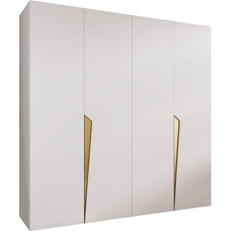 Armoire Hartford 605, Blanc, 202x200x52cm, Portes d'armoire: Avec des charnières, Nombre d'étagères: 0 (1/5)