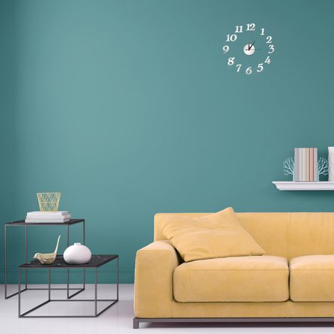 Muto sans cadre Grande Orologio a Muro 3D Specchio Adesivo autocollant mural décoration de la maison (1/5)