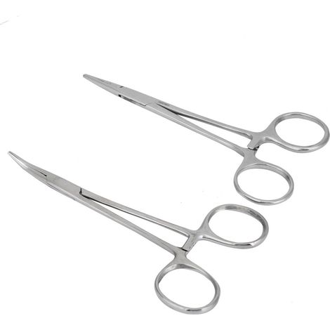 Forceps Hemostatiques - Acier Inoxydable - Verrouillage Manuel - Pour Élevage Animal Et Pêche - 1 Pièce (1/5)