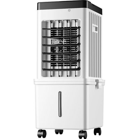 Climatiseur mobile portable silencieux monobloc sans évacuation, rafraîchisseur d'air à eau blanc ivoire réservoir 15L commande mécanique, 3 modes de ventilation, blocs de glace inclus (1/5)