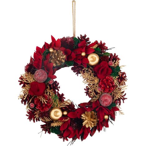 Kranz MagicHome Weihnachten, rot, 30 cm (1/3)