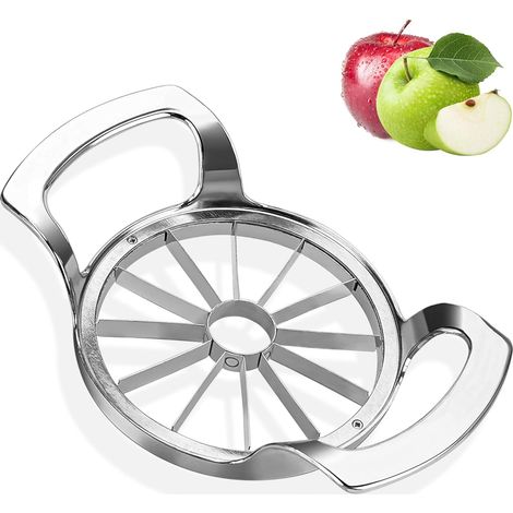 Coupe Pomme, Eplucheur de Pommes 12 Lames, Coupe-Fruits 10 cm avec Acier Inoxydable Idéal pour Les Pommes et Les Poires (Argent) (1/5)