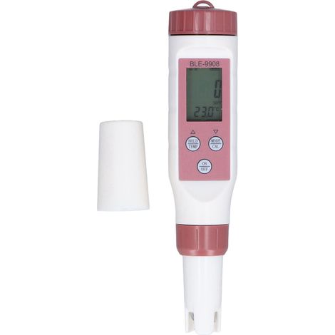Testeur de pH mobile sans fil Bluetooth 4 en 1 : mesure du pH, du TDS, de la conductivité électrique et de la température. Synchronisation avec une application. Testeur de conductivité électrique. (1/5)