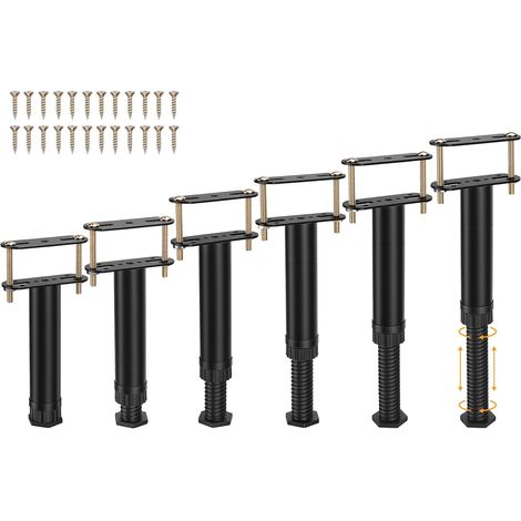 6 Pièces Pieds de Meuble Reglable, Pieds de Table Pied de Lit, Pieds Meuble Salle de Bain, Pieds de Meubles pour Meuble TV, Canapé, Chaise, Salle de Bain (18-32cm) (1/5)