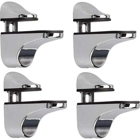 UlisemSupport D'étagère en Verre Réglable, 4 Pcs Support D'étagère en Verre, Pince en Verre à Fixation Murale, Support pour Étagères en Verre, pour Tablette Verre (1/4)
