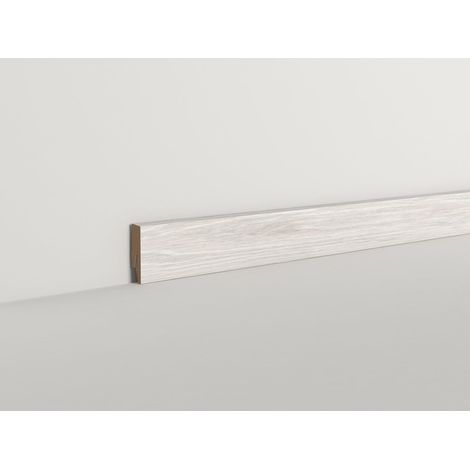 Classen Clip-Fußleiste 240 cm 58 x 19 mm Eiche Ramisco weiss Clip-Fußleiste