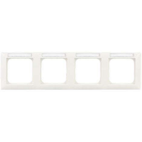 Busch-Jaeger Abdeckrahmen mit Sichtfenster, waagerecht mit Beschriftungsfeld 4-fach alpinweiß - Busch-balance® SI (1734 NSK-914), 2CKA001754A4832