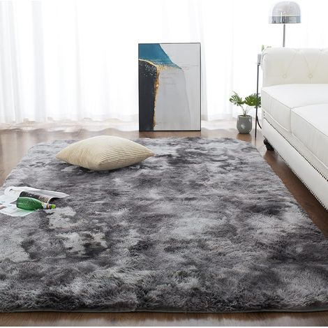 Teppich Shaggy Hochflor Dunkelgrau Wohnzimmer B-dunkelgrau 120x180CM (1/5)