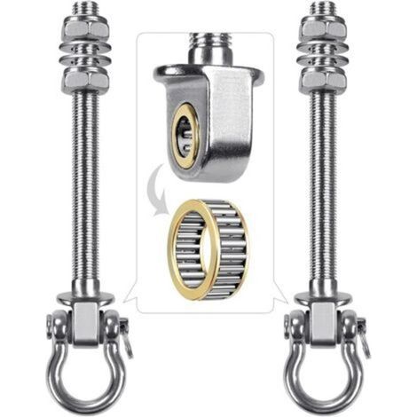 Lot de 2 crochets de balançoire en acier inoxydable 304 pour poutres en bois et en métal, parfaits pour suspendre des hamacs, des balançoires de yoga et des balançoires de porche. (1/4)