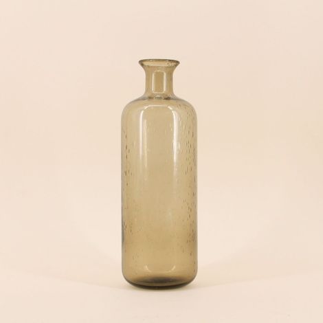 Vase en verre teinté bulles, H30cm