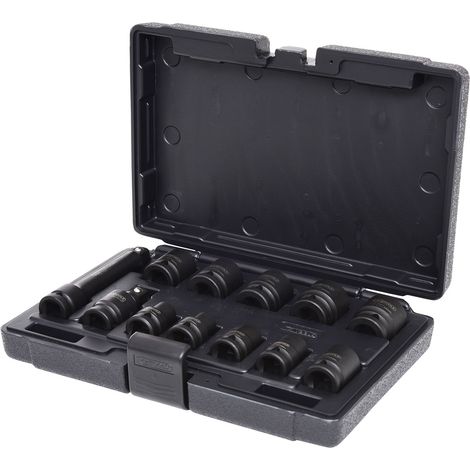 KSTOOLS Juego de llaves de vaso de impacto hexagonales de 1/2'' 10 llaves de vaso, 1 llave basculante, 1 alargadera 12Pcs - 515.0112 (1/5)