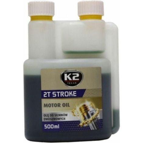 Aceite K2 para motores de 2 tiempos, 500 ml, color verde.