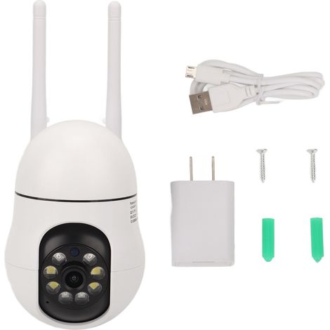 Caméra de Surveillance WiFi Extérieure 2MP, IP Cam Orientable Double Bande, Détection de Mouvement, Vision Nocturne Couleur, Prise US 100-240V (1/5)