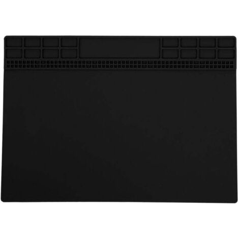Tapis De Soudure Magnétique En Silicone Résistant À La Chaleur 350x250x4mm Noir Pour Réparation Électronique