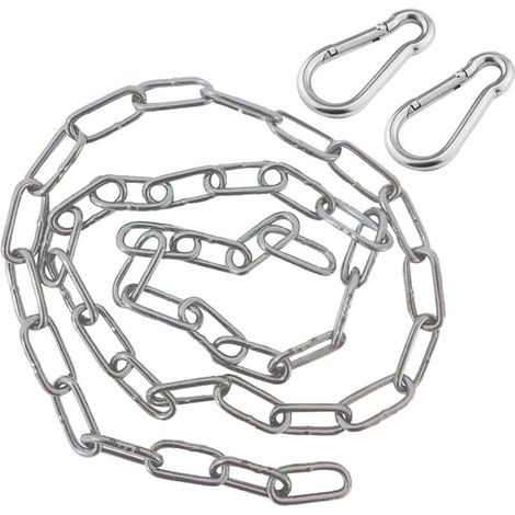 Chain with two carabiners - 1 m stainless steel hanging chair chain - extension chain for hanging chairs