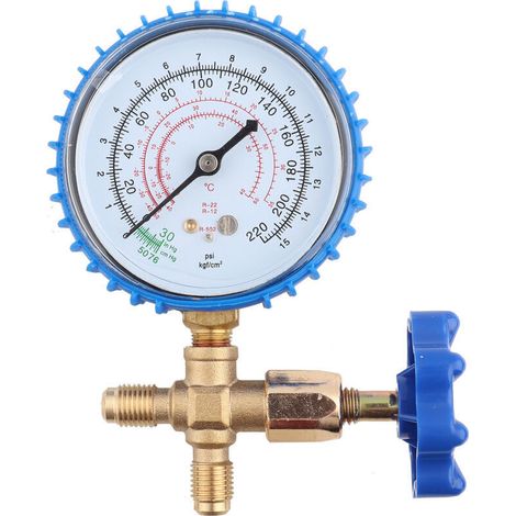 Manomètre de Climatisation pour R410A, R22, R134A - Jauge de Pression pour Recharge
