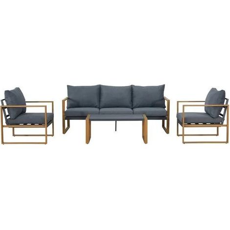 Nivada PUERTO Gartensofa aus Aluminium Grau 5 Plätze