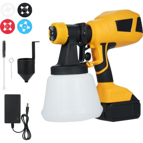 Pistolet à peinture sans fil 20 V – batterie 3,0 Ah, 4 buses, 3 modes, réservoir 1200 ml détachable, pour peinture maison (1/5)
