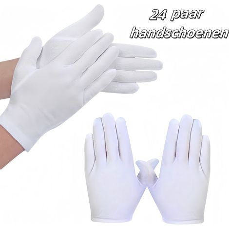 Lot de 24 paires de gants en coton blancs, résistants à la transpiration, taille unique, gants de protection pour travaux, jardinage et manipulation quotidienne (1/5)