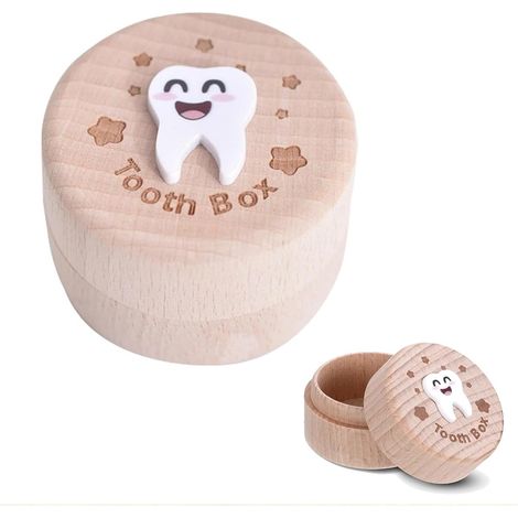 Boîte à dents de lait pour garçons et filles, idéale pour un anniversaire d'enfant ou une baby shower. (1/5)