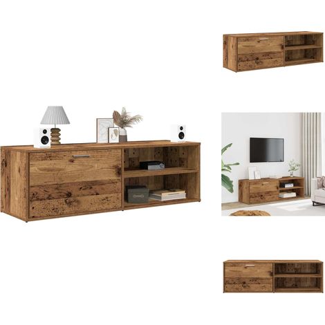Meuble TV vieux bois 120x34x37 cm bois d'ingénierie - Meuble TV - Meubles TV - Support TV - Unité TV (1/5)