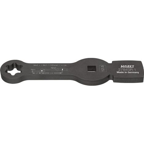 HAZET Schlag-Ringschlüssel (Doppelsechskant) mit 2 Schlagflächen 2784SR-1 Vierkant hohl 12,5 mm (1/2 Zoll) Rillenprofil (1/5)