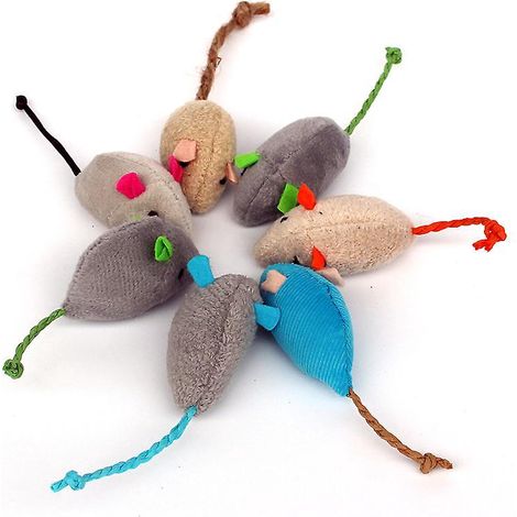 7 Jouets Pour Chats, Souris En Peluche, Ensemble De Btons Mcher Pour Chats, Soins Dentaires, Brossage Des Dents, Limination Du Tartre Et Respirat (1/5)