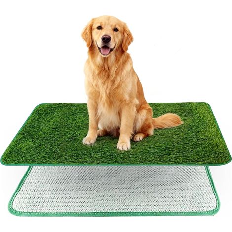 Gazon artificiel de toilette d'extérieur pour chien - 71 x 46 cm - Réutilisable - Haute perméabilité - Doux et durable - Tapis d'entraînement pour chiens - Balcon - Maison Appartement - Pelouse (1/5)