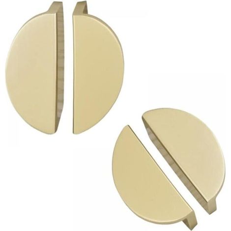 Piece of gold cabinet handles, half-moon drawer handles, metal kitchen handles, gold metal cabinet handles, kitchen door handles (1/4)