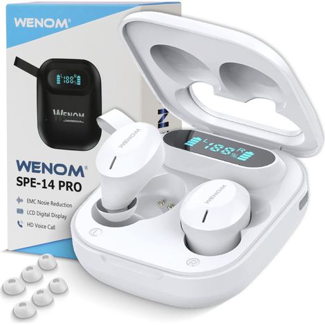 Cuffie wireless Wenom SPE-14 PRO BT 5.3 Bluetooth iOS Android Bianco (1/5)