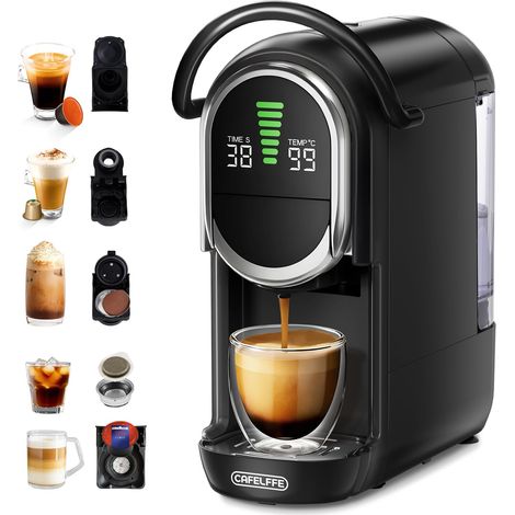Machine à café multi-capsules 5 en 1, 7 tailles de infusion et infusion chaud/froid, 19 bars, compatible avec Original/DG/ESE/A Mode Mio/café moulu, 1450 W (1/5)