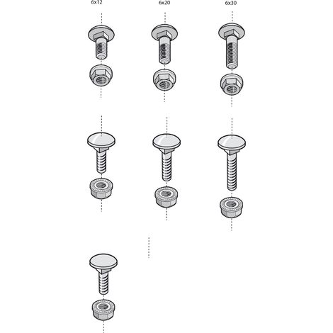 boulons - trcc - 6 x 20 - inox 316l - boite de 100 - cablofil 801014