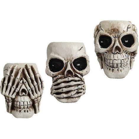 Pots de fleurs en forme de crâne, jardinière squelette gothique, contenant pour plantes succulentes de bureau H( ) (1/5)