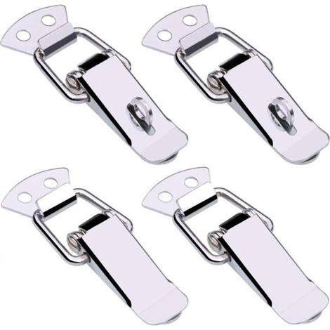 Stainless steel hasp adjustable lever clamp tension lock box lock for case, toolbox, drawer 4 Pieces 9032mm (1/5)