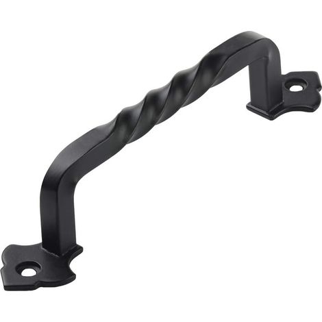 BEBUSINGOTO Poignée tournante noire rustique de 15 cm (6 po) pour armoire - Entraxe des trous : 128 mm (1/4)