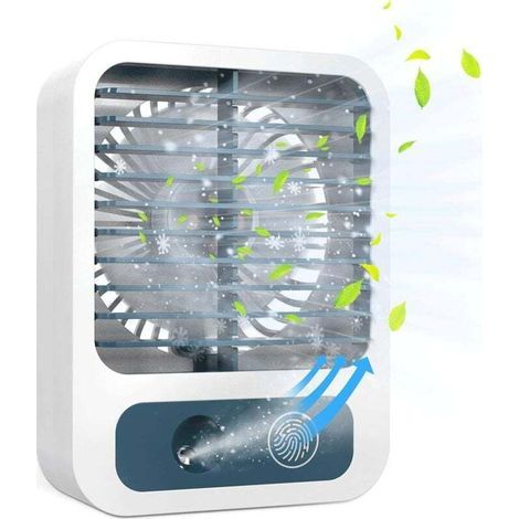 YMYNY Mini-Tischventilator, Nebelventilator mit 60-ml-Wassertank, wiederaufladbarer USB-Ventilator mit 3 Geschwindigkeitsstufen, leiser Ventilator, ideal für Zuhause, Büro und Outdoor (1/5)