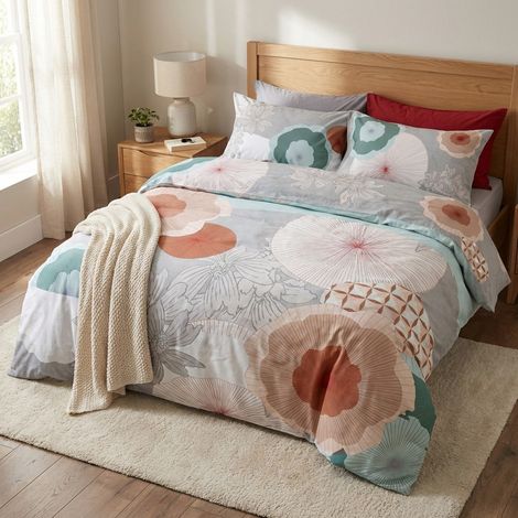 Set lenzuola matrimoniali cotone 100% Flower Power - Multicolore 3