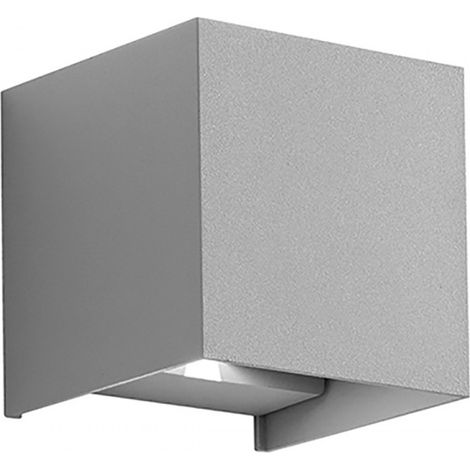Applique alluminio gea led henk q ges862n led ip54 4000°k fascio regolabile lampada parete biemissione moderna cubo esterno
