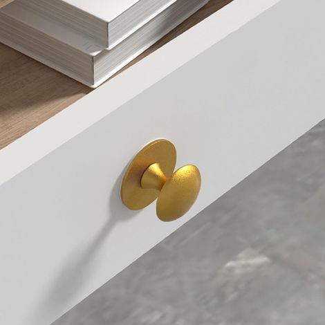 Poignée à un trou en inox, poignée de meuble argentée/or,2pcs (1/4)