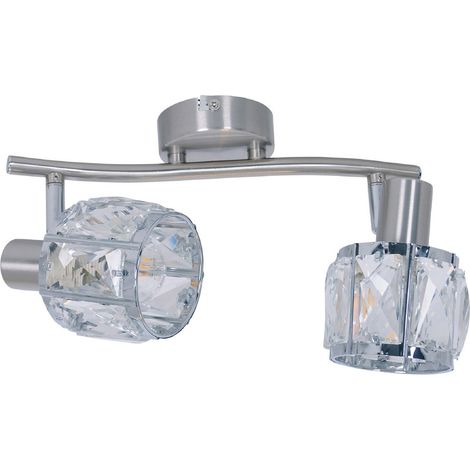 Naeve JOSEFA Plafonnier double en acier blanc, 1 ampoule E14, 3 000 K (1/4)