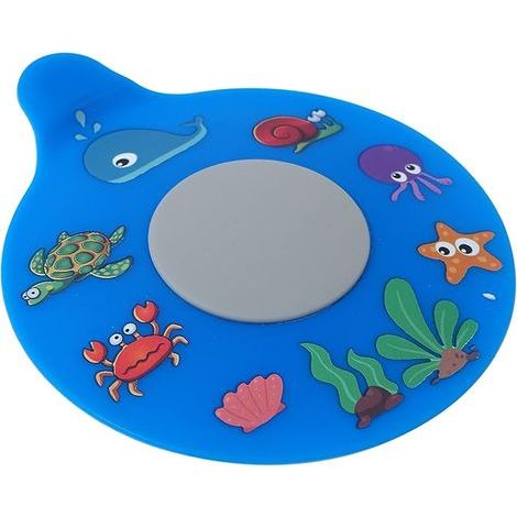 Bouchon de vidange de baignoire, bouchon de baignoire en silicone, couvercle de vidange universel, cadeau pour enfants et bébés (tortue bleue) (1/5)