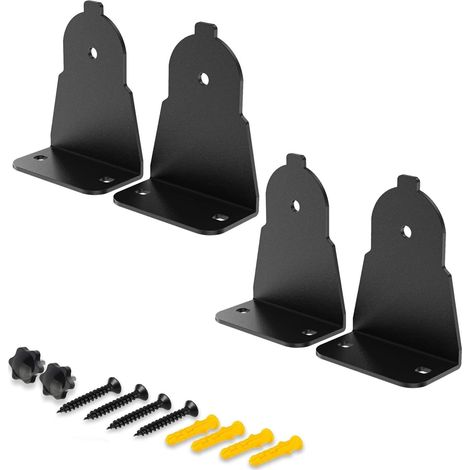 Lot De 2 Supports Muraux Compatibles Avec Samsung Curved Soundbar Ah61-03943A Ah61-03943A - Support Mural Samsung Ah61-03943A - Accessoires De Support En Métal - Noir (1/5)