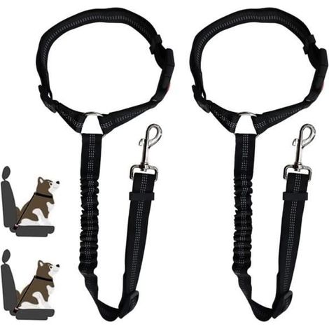Ceinture Appuie Tete pour Chiens, Ceintures sécurité pour Chien appuie-tête réglable, Dog Seat Belt, pour Voiture, Chiens et Chats (1/4)