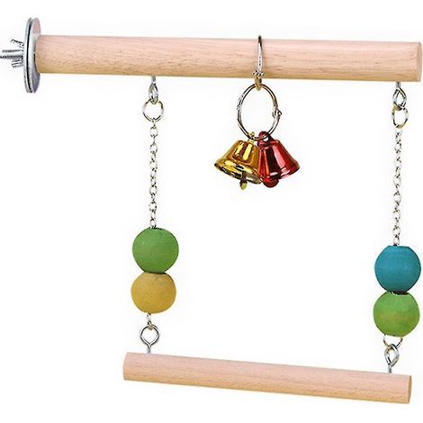 Vogelschaukel, Papageienkäfigspielzeug, Hängebrücke mit Perlen und Glöckchen. (1/4)