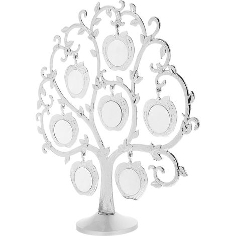 Cadre Photo en Métal Blanc Décoratif Mariage, Porte-photos D'arbre à 8 Branches, Cadre Photo de Bureau pour Décoration Intérieure, Support Multi-photos Pratique et Élégant (1/5)